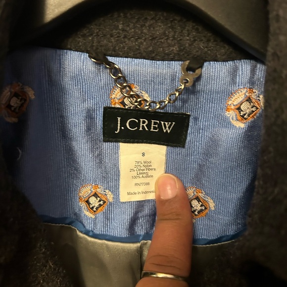 J. Crew coat - charcoal gray wool double breasted peacoat - Picture 3 of 11